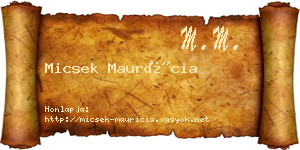 Micsek Maurícia névjegykártya